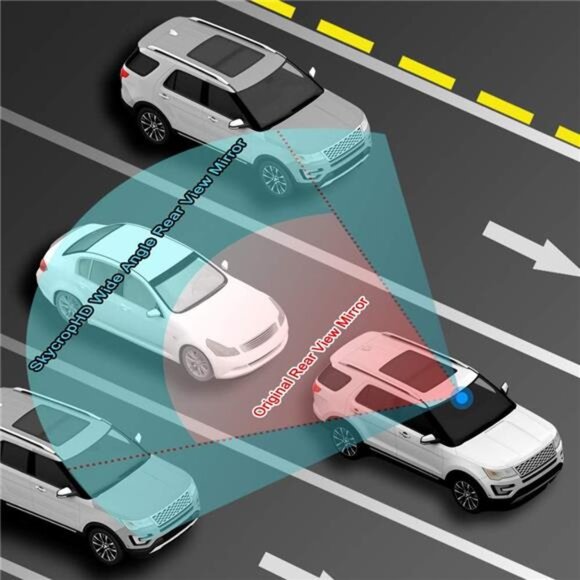 Anti Glare Rear View Mirror for Car,Clip on Wide Angle Panoramic Rearview Mirror - Picture 7 of 8